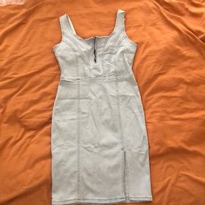 Light Jean Zipper Dress